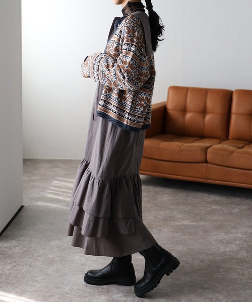 COMMRE（コムル）の「vintageジャガードカーディガン（カーディガン/ボレロ・レディース・ブルー/ピンク・FREE）」の9枚目の写真