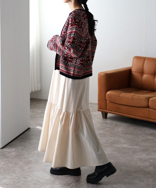 COMMRE（コムル）の「vintageジャガードカーディガン（カーディガン/ボレロ・レディース・ブルー/ピンク・FREE）」の17枚目の写真