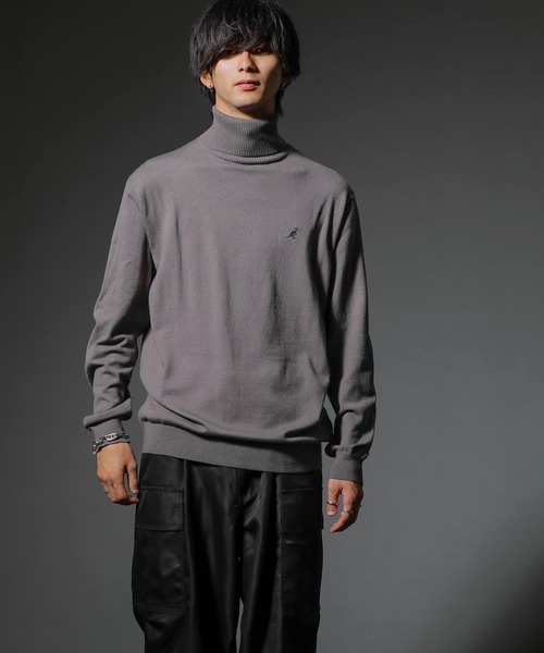 KANGOL(カンゴール)の「【KANGOL×A.S.Mコラボ】12GGハイゲージ編み ウォッシャブル / タートルネック セーター(Tシャツ/カットソー・メンズ・チャコールグレー/オフホワイト/ライトグレー/ブラック・M/L)」の13枚目の写真