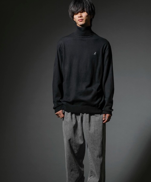 KANGOL(カンゴール)の「【KANGOL×A.S.Mコラボ】12GGハイゲージ編み ウォッシャブル / タートルネック セーター(Tシャツ/カットソー・メンズ・チャコールグレー/オフホワイト/ライトグレー/ブラック・M/L)」の10枚目の写真