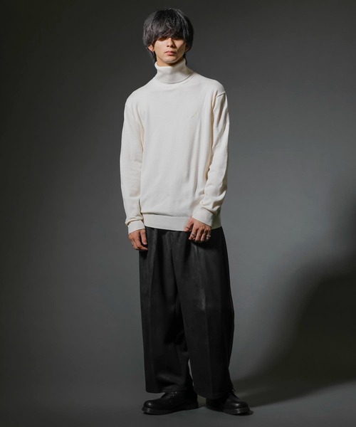 KANGOL(カンゴール)の「【KANGOL×A.S.Mコラボ】12GGハイゲージ編み ウォッシャブル / タートルネック セーター(Tシャツ/カットソー・メンズ・チャコールグレー/オフホワイト/ライトグレー/ブラック・M/L)」の8枚目の写真