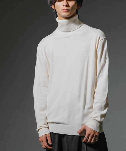 KANGOL(カンゴール)の「【KANGOL×A.S.Mコラボ】12GGハイゲージ編み ウォッシャブル / タートルネック セーター(Tシャツ/カットソー・メンズ・チャコールグレー/オフホワイト/ライトグレー/ブラック・M/L)」の5枚目の写真