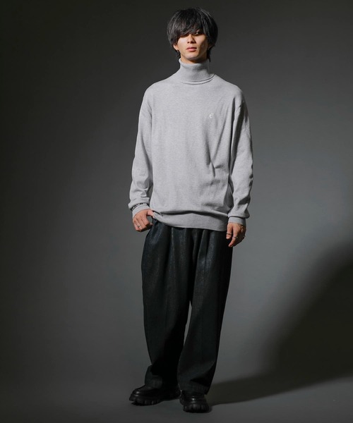 KANGOL(カンゴール)の「【KANGOL×A.S.Mコラボ】12GGハイゲージ編み ウォッシャブル / タートルネック セーター(Tシャツ/カットソー・メンズ・チャコールグレー/オフホワイト/ライトグレー/ブラック・M/L)」の21枚目の写真