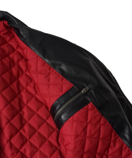 Subciety（サブサエティ）の「FAKE LEATHER RIDERS JKT（ライダースジャケット・メンズ・ブラック・LARGE/MEDIUM/X-LARGE）」の10枚目の写真