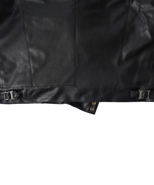 Subciety（サブサエティ）の「FAKE LEATHER RIDERS JKT（ライダースジャケット・メンズ・ブラック・LARGE/MEDIUM/X-LARGE）」の9枚目の写真