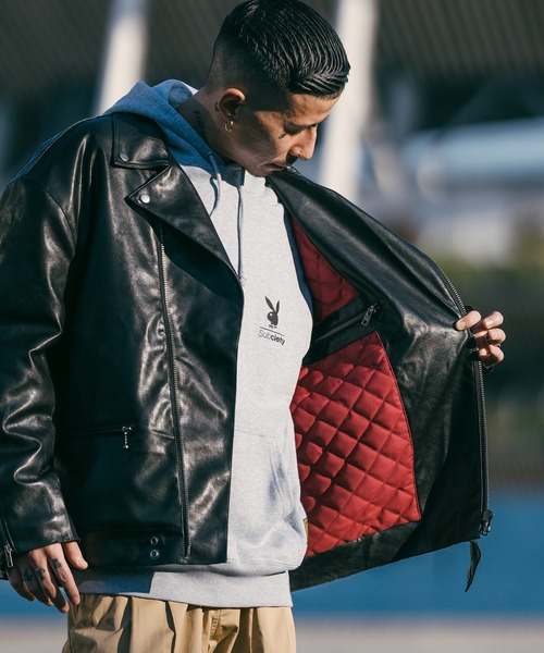 Subciety（サブサエティ）の「FAKE LEATHER RIDERS JKT