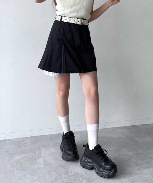 関税込【SELF PORTRAIT】ニットミニスカート ブラック ポケット セール】レイヤードポケットミニスカート（スカート）｜PAGEBOY