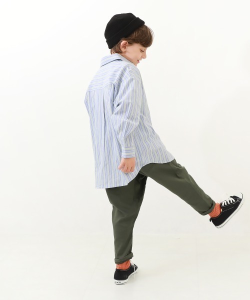 devirock（デビロック）の「ビッグシルエット カラー ストライプシャツ（シャツ/ブラウス・キッズ・その他1/その他2/その他3/その他4・100cm/110cm/120cm/130cm/140cm/150cm/160cm）」の7枚目の写真