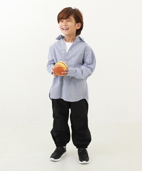 devirock（デビロック）の「ビッグシルエット カラー ストライプシャツ（シャツ/ブラウス・キッズ・その他1/その他2/その他3/その他4・100cm/110cm/120cm/130cm/140cm/150cm/160cm）」の9枚目の写真