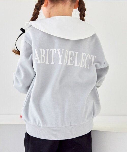 aBity select(アビティセレクト)の「襟つき 両面プリント ビッグシルエットトレーナー(スウェット・キッズ・チャコールグレー/ブラック/アイボリー/ライトグレー・90/110/120/100)」の4枚目の写真