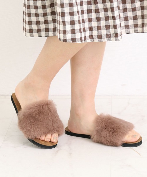 Miniministore(ミニミニストア)の「ファーサンダル レディースサンダル(サンダル・レディース・ブラウン/グレー/ブラック/ベージュ・23.0cm/23.5cm/24.0cm/24.5cm/25.0cm)」の14枚目の写真