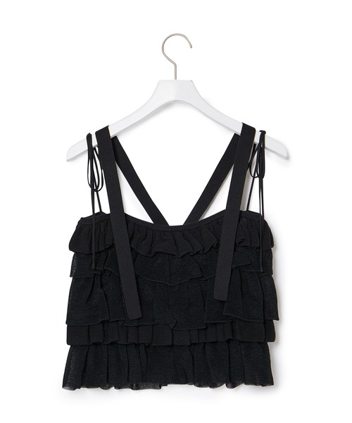ADAM ET ROPE'（アダムエロペ）の「【tyn.TGOR】Multi way frill（キャミソール・レディース・ブラック/オフホワイト・FREE）」の14枚目の写真