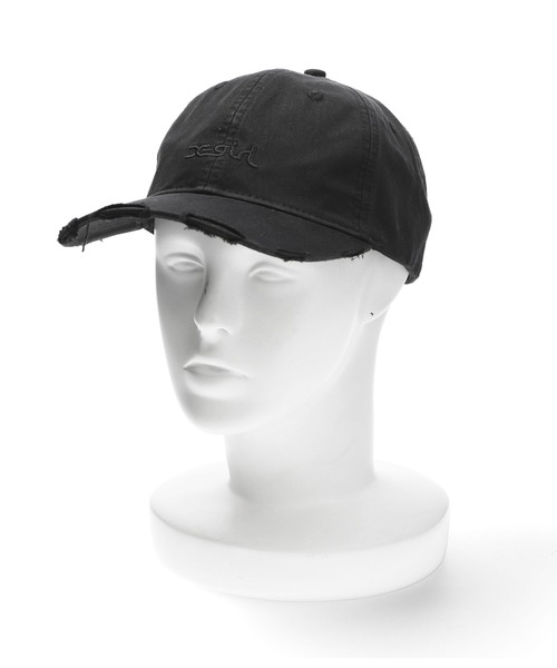 X-girl（エックスガール）の「MILLS LOGO DAMAGE CAP（キャップ・レディース・ライトブルー/オリーブ/ブラック・ONE SIZE）」の6枚目の写真