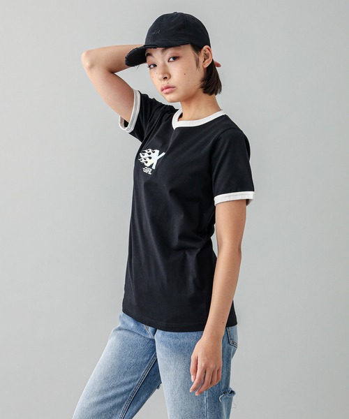 X-girl（エックスガール）の「MILLS LOGO DAMAGE CAP（キャップ・レディース・ライトブルー/オリーブ/ブラック・ONE SIZE）」の19枚目の写真