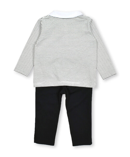 ボーダーポロシャツ+パンツセット(80~90cm)（セットアップ）｜BeBe