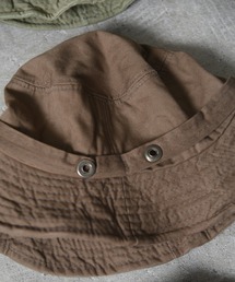 ブラウン アウトドアハット 撥水 ムラ染 ポリエステル アドベンチャーハット サファリハット