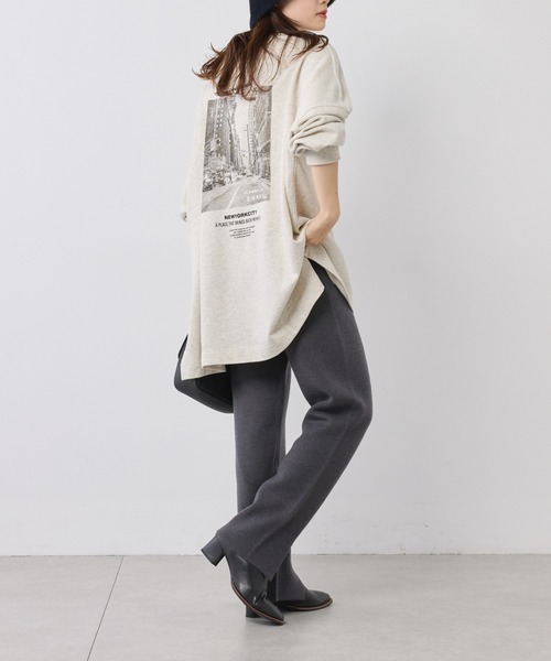 PUAL CE CIN(ピュアルセシン)の「【WEB限定】フォトプリントミニ裏毛プルオーバー(スウェット・レディース・キャメル/オートミール・FREE)」の6枚目の写真