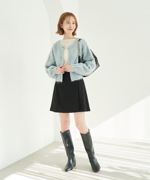 ROPE' PICNIC(ロペピクニック)の「【一部店舗限定】2WAY/MIX起毛ヤーンカーディガン(カーディガン/ボレロ・レディース・サックスブルー/イエロー系その他/ピンク・38)」の7枚目の写真