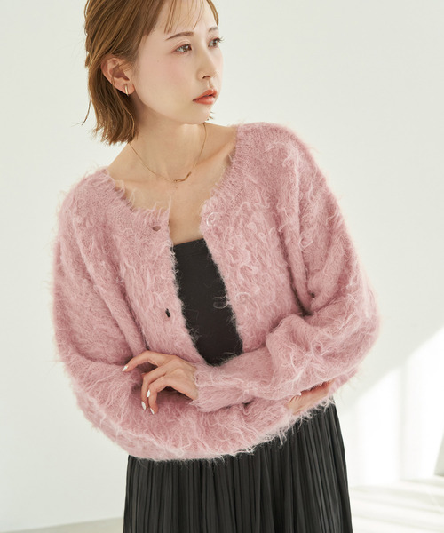 ROPE' PICNIC(ロペピクニック)の「【一部店舗限定】2WAY/MIX起毛ヤーンカーディガン(カーディガン/ボレロ・レディース・サックスブルー/イエロー系その他/ピンク・38)」の4枚目の写真