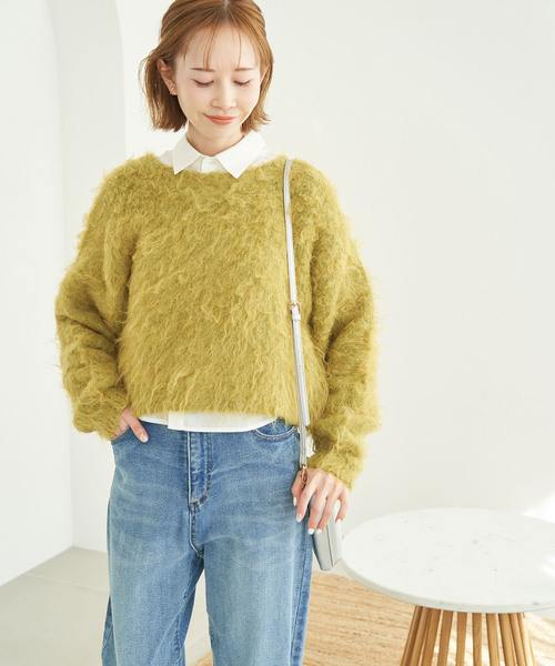 ROPE' PICNIC(ロペピクニック)の「【一部店舗限定】2WAY/MIX起毛ヤーンカーディガン(カーディガン/ボレロ・レディース・サックスブルー/イエロー系その他/ピンク・38)」の8枚目の写真