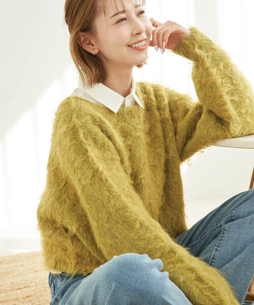 ROPE' PICNIC(ロペピクニック)の「【一部店舗限定】2WAY/MIX起毛ヤーンカーディガン(カーディガン/ボレロ・レディース・サックスブルー/イエロー系その他/ピンク・38)」の21枚目の写真