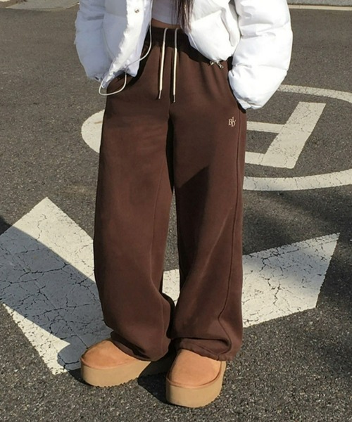 BEIDELLI（ベイデリー）の「[BELLIDE MADE] 裏起毛刺繍2WAYジョガーパンツ（スウェットパンツ・レディース・グレー/ブラック/ホワイト/ブラウン/ネイビー/オリーブ・FREE）」の10枚目の写真