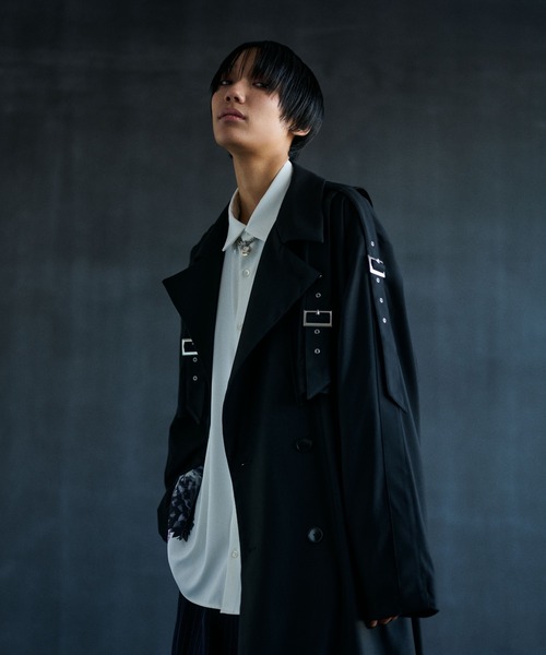 HARE ブラック トレンチコート M