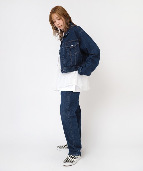 RNA（アールエヌエー）の「R4184 ルーズワイドストレートパンツ（デニムパンツ・レディース・インディゴブルー・MEDIUM/SMALL）」の4枚目の写真