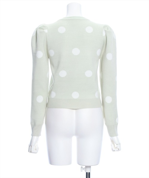 clear（クリア）の「ドット柄ジャガードニットトップス（ニット/セーター・レディース・ブラック/オフホワイト/ミント・F）」の12枚目の写真