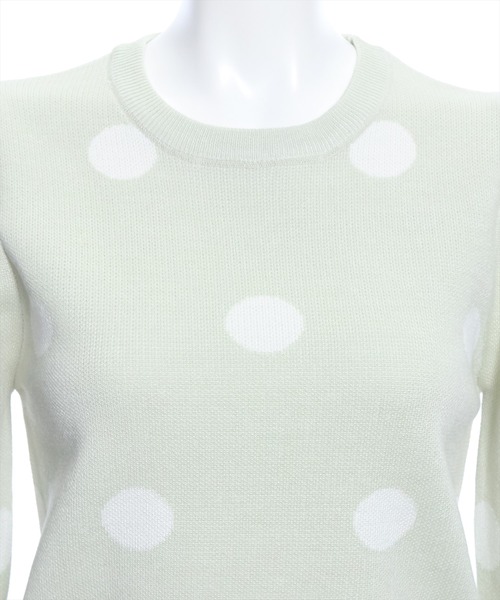clear（クリア）の「ドット柄ジャガードニットトップス（ニット/セーター・レディース・ブラック/オフホワイト/ミント・F）」の13枚目の写真