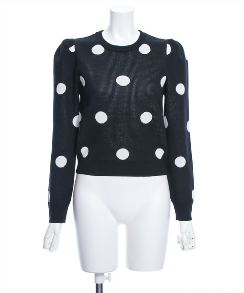 clear（クリア）の「ドット柄ジャガードニットトップス（ニット/セーター・レディース・ブラック/オフホワイト/ミント・F）」の16枚目の写真
