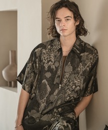 CASPER JOHN | Jacquard half zip T-shirts/ジャガードハーフジップTシャツ(Tシャツ/カットソー)