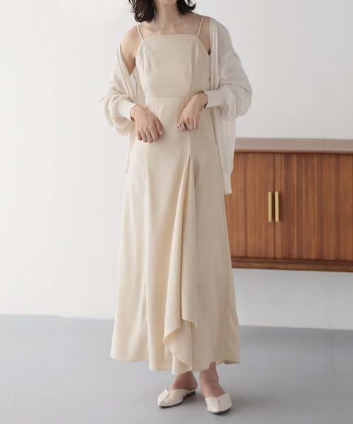 nouvellemoi（ヌーベルモイ）の「フレアラッフルキャミワンピース（ワンピース・レディース・アイボリー/ブラック/ベージュ・L/M/S）」の20枚目の写真