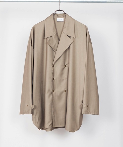 Iroquois(イロコイ)の「IROQUOIS イロコイ / T/R TWILL BIG SHIRTS JK セットアップツイルビッグシルエットシャツジャケット / 376104(テーラードジャケット・メンズ・ブラック/ワインレッド/ベージュ・1/2)」の17枚目の写真