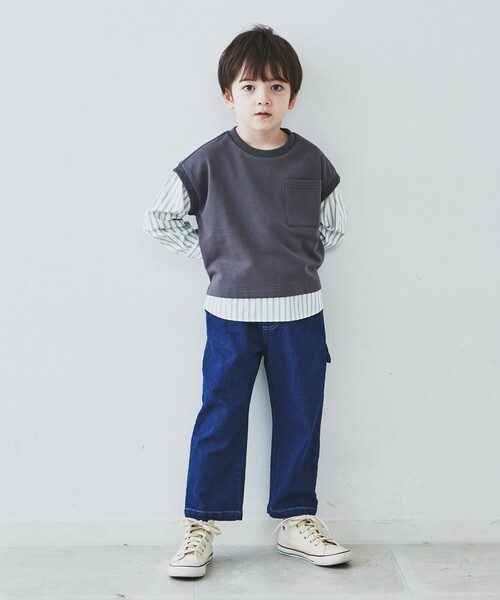 THE SHOP TK （ザ ショップ ティーケー ）の「◆【110-150】ストレッチデニムペインターパンツ（デニムパンツ・キッズ・ネイビー/ネイビー系2・11/12/13/14/15 ）」の8枚目の写真