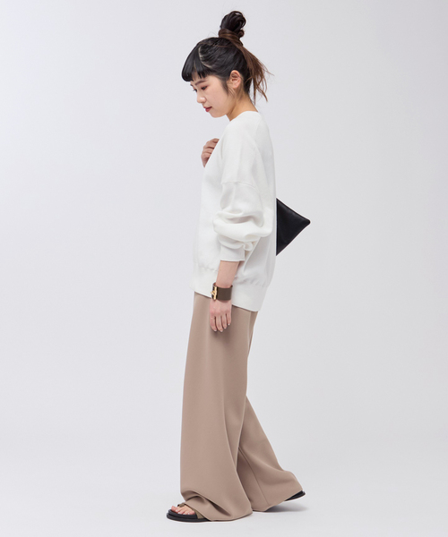 AP STUDIO（エーピーストゥディオ）の「コットンクルーネックニット（ニット/セーター・レディース・ホワイト/ネイビー/ナチュラル・FREE）」の21枚目の写真