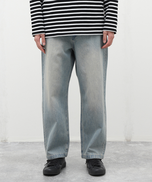 B.C STOCK（ベーセーストック）の「WIDE STRAGHT デニム（デニムパンツ・メンズ・サックスブルー/ブラック/エメラルドブルー/ブラック系その他・LARGE/MEDIUM/SMALL）」の6枚目の写真