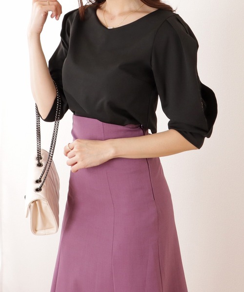 Lace Ladies（レースレディース）の「レース レイヤードタック ショルダー Vネック 5分袖 ブラウス（シャツ/ブラウス・レディース・ホワイト/ベージュ/グレー/ブラック・S/FREE）」の10枚目の写真