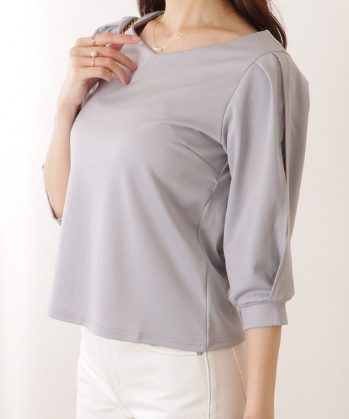 Lace Ladies（レースレディース）の「レース レイヤードタック ショルダー Vネック 5分袖 ブラウス（シャツ/ブラウス・レディース・ホワイト/ベージュ/グレー/ブラック・S/FREE）」の11枚目の写真