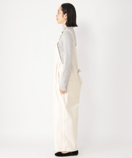 studio CLIP（スタディオクリップ）の「コットンラチネサロペット[プチ・プラスサイズあり]（サロペット/オーバーオール・レディース・ネイビー/オフホワイト・FREE/PF/ﾌﾘｰ(L)）」の14枚目の写真