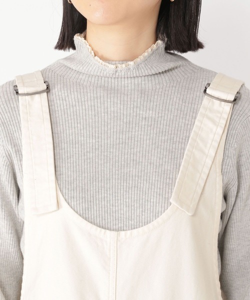 studio CLIP（スタディオクリップ）の「コットンラチネサロペット[プチ・プラスサイズあり]（サロペット/オーバーオール・レディース・ネイビー/オフホワイト・FREE/PF/ﾌﾘｰ(L)）」の16枚目の写真