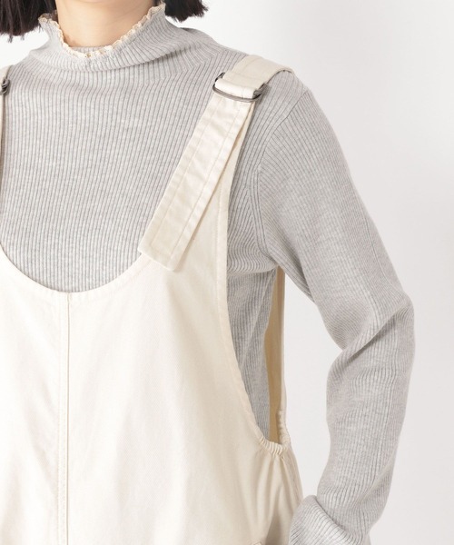 studio CLIP（スタディオクリップ）の「コットンラチネサロペット[プチ・プラスサイズあり]（サロペット/オーバーオール・レディース・ネイビー/オフホワイト・FREE/PF/ﾌﾘｰ(L)）」の17枚目の写真