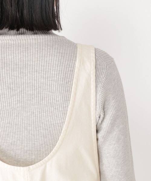 studio CLIP（スタディオクリップ）の「コットンラチネサロペット[プチ・プラスサイズあり]（サロペット/オーバーオール・レディース・ネイビー/オフホワイト・FREE/PF/ﾌﾘｰ(L)）」の19枚目の写真