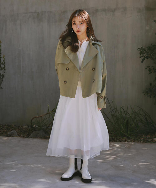 N.(N. Natural Beauty Basic)(エヌエヌナチュラルビューティーベーシック)の「◆シアーオーガンイージースカート(スカート・レディース・イエロー/ネイビー/オフホワイト・MEDIUM)」の15枚目の写真