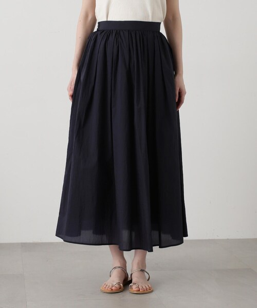 N.(N. Natural Beauty Basic)(エヌエヌナチュラルビューティーベーシック)の「◆シアーオーガンイージースカート(スカート・レディース・イエロー/ネイビー/オフホワイト・MEDIUM)」の12枚目の写真