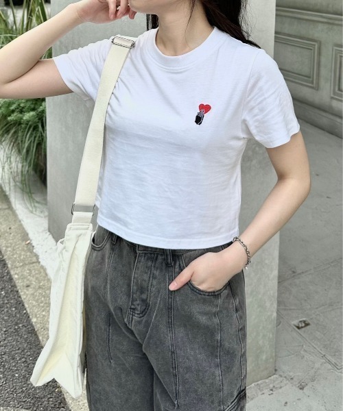 STRAY SHEEP（ストレイシープ）の「【STRAY SHEEP/ストレイシープ】クロップドTシャツ/半袖Tシャツ（Tシャツ/カットソー・レディース・ホワイト系その他2/ホワイト系その他3/ホワイト系その他4/ホワイト系その他・MEDIUM）」の20枚目の写真