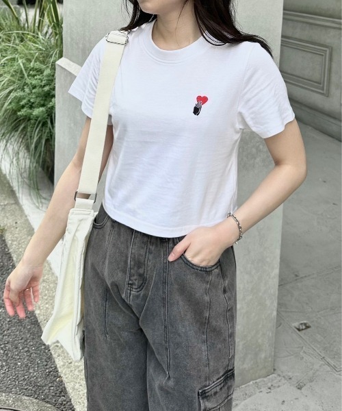 STRAY SHEEP（ストレイシープ）の「【STRAY SHEEP/ストレイシープ】クロップドTシャツ/半袖Tシャツ（Tシャツ/カットソー・レディース・ホワイト系その他2/ホワイト系その他3/ホワイト系その他4/ホワイト系その他・MEDIUM）」の21枚目の写真