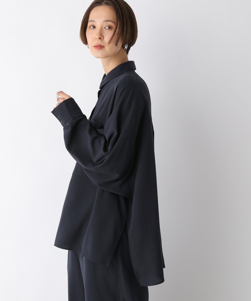 LEPSIM（レプシィム）の「マルチメリットカルゼシャツ　987198（シャツ/ブラウス・レディース・チャコールグレー/アイボリー/ネイビー/ベージュ/カーキブラウン・FREE）」の10枚目の写真