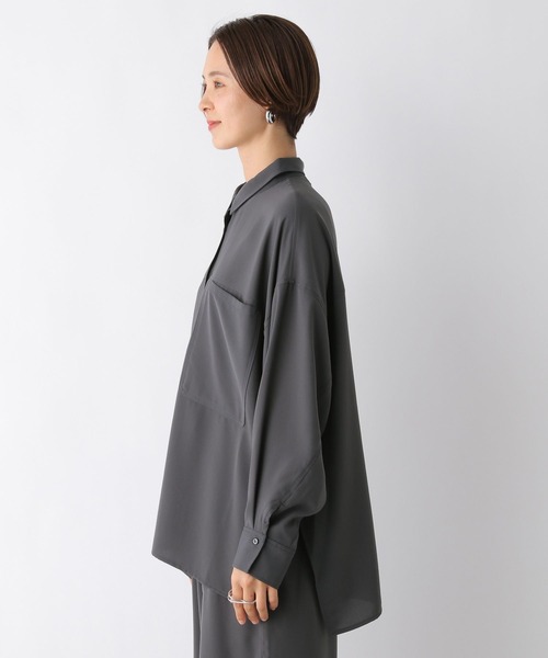 LEPSIM（レプシィム）の「マルチメリットカルゼシャツ　987198（シャツ/ブラウス・レディース・チャコールグレー/アイボリー/ネイビー/ベージュ/カーキブラウン・FREE）」の6枚目の写真