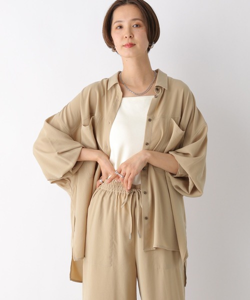 LEPSIM（レプシィム）の「マルチメリットカルゼシャツ　987198（シャツ/ブラウス・レディース・チャコールグレー/アイボリー/ネイビー/ベージュ/カーキブラウン・FREE）」の14枚目の写真